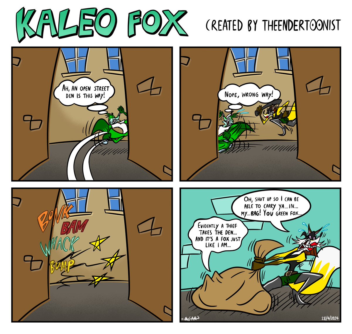 ~Kaleo Fox #79 - Bad Corner This Way~

#cartooncomic #comic #webcomic #comicstrip #kaleofox #frankiefoxie #digitalcomic