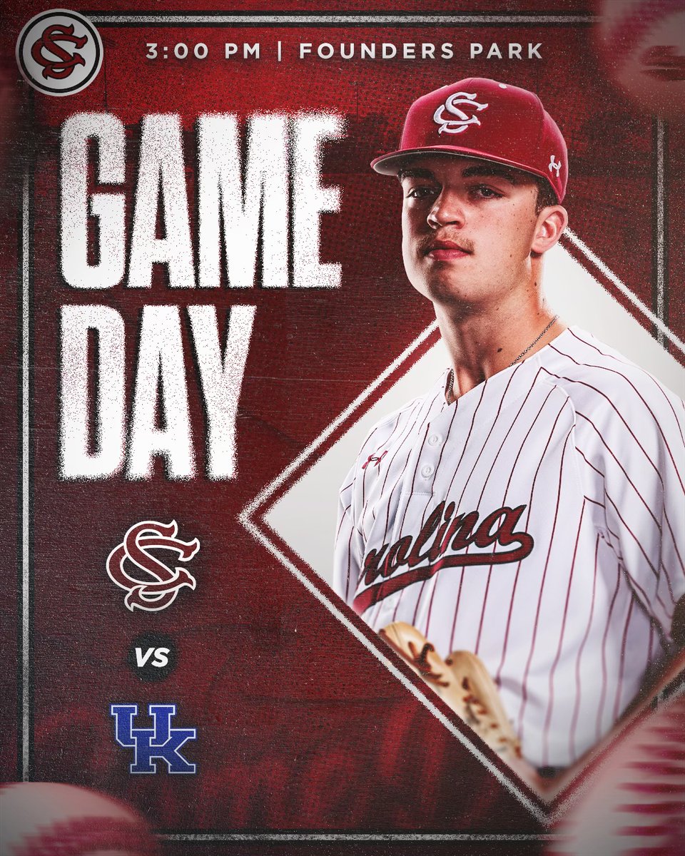 Rubber match this afternoon 🆚 Kentucky 🕒 3 p.m. 🏟️ Founders Park 📻 bit.ly/462fHLW 📺 SEC Network 🖥️ es.pn/4aSjPRX 📊 bit.ly/4b9Dexu 🎟️ bit.ly/4b5q0C6 #Gamecocks | #ForeverToThee