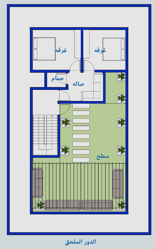 فله دورين وملحق لاصحاب المساحات الصغيره
مساحه الارض 250 متر مربع
والدور الملحق ممكن عمله منعزل تماما
<a href="/AL1000A/">عبد الله -مخططات فلل</a>
