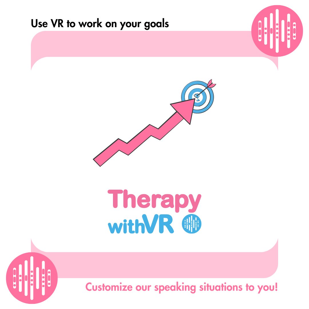 Let's look at those goals! Do you know someone with a speaking goal? Perhaps VR could support them! Send us a DM to find out more about our software! #slp #slpeeps #slp2be #speechtherapy #speechlanguagepathology