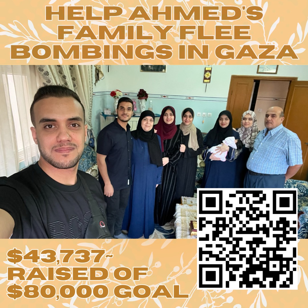 my partner @mjkaufmanster mentored Ahmed (28) through @WeAreNotNumbers - now we're fundraising to help evacuate his immediate family from Gaza, including his two nieces, Sumaya, who is 10 months old, and Huda, who is 5. Please donate if you're able.