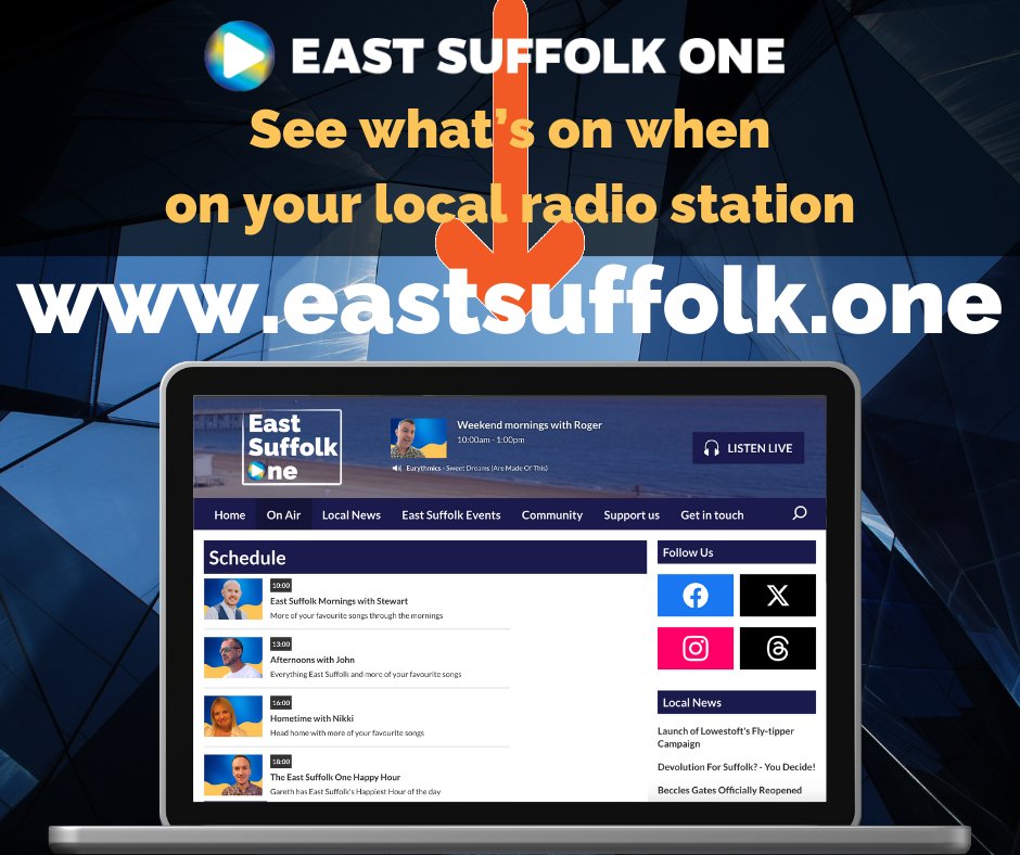 Oh! We've got a fancy new website! And you can see what's on through the day (and look at the pictures of our lovely presenters) #lowestoft #community #suffolk #bungay #radio #local