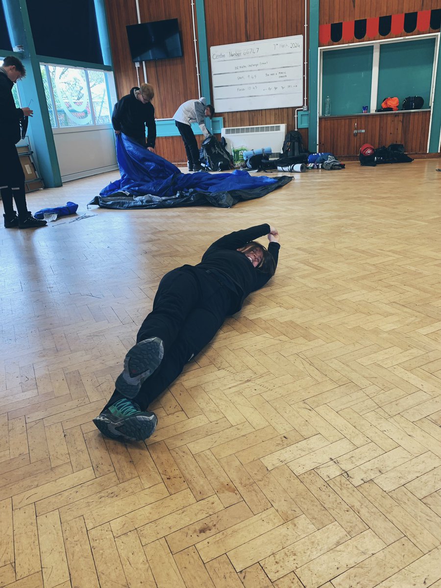 Miss Hockley teaching the Bronze DofE students how to roll the air out of their tents 
<a href="/KingdownDofE/">KingdownDofE</a> <a href="/kingdownschool/">Kingdown School</a>