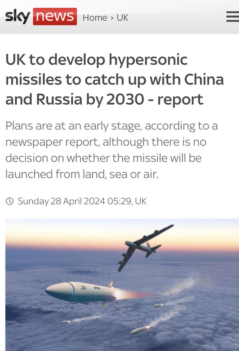 Just for context, the UK has been planning to build a 3rd runway at Heathrow Airport since 2009. But hypersonic missiles? Sure they can!