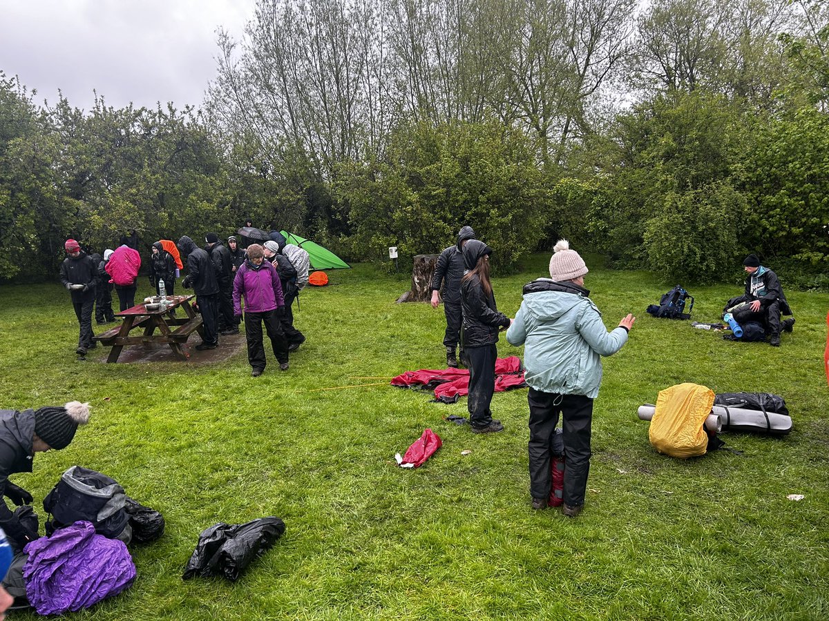 A very wet morning on DofE as our year 10 students get ready for day 2 of their expedition @AlcesteAcademy