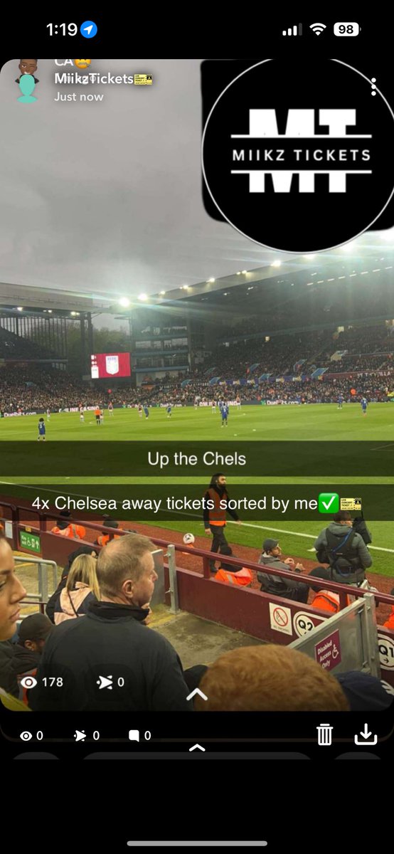 #ClientCam 📸 🎫
4x away end tickets sorted for the game against villa✅
#VillaChelsea #Villa #ChelseaFC #chelseatickets