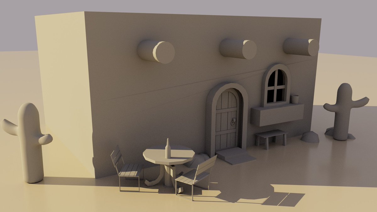 Um cafézito no meio do nada🌵
#Maya3D