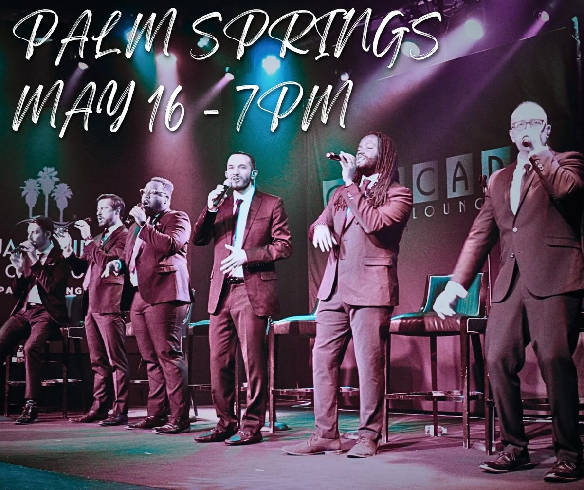 SoCal friends, we can't WAIT to see you on May 16 in Palm Springs. Join us at the Cascade Lounge inside the beautiful @AguaCalientePS 😍 This show sold out last time, so advance tix are highly recommended (m-pact.com/tour)

#acappella #vocaljazz #beatbox #palmsprings