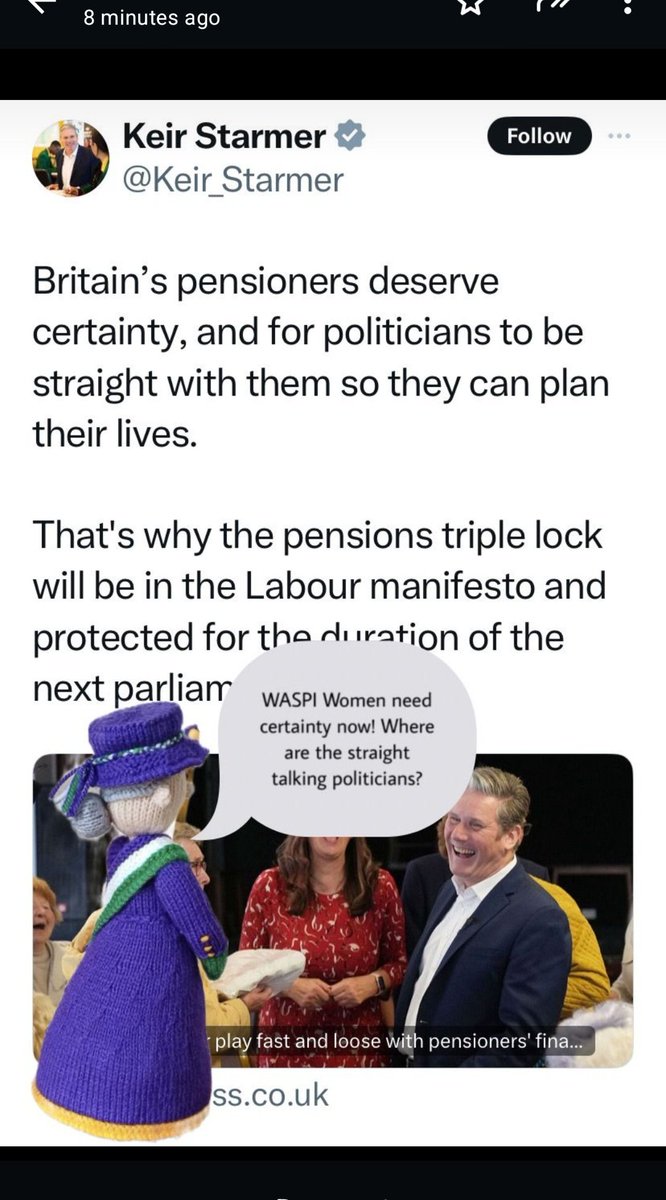 We agree @Keir_Starmer. #WASPI #1950s Women need certainty and a commitment from @labour. #NotGoingAway #fairandfastcompensation @Waspiwlothian @waspi2018WD