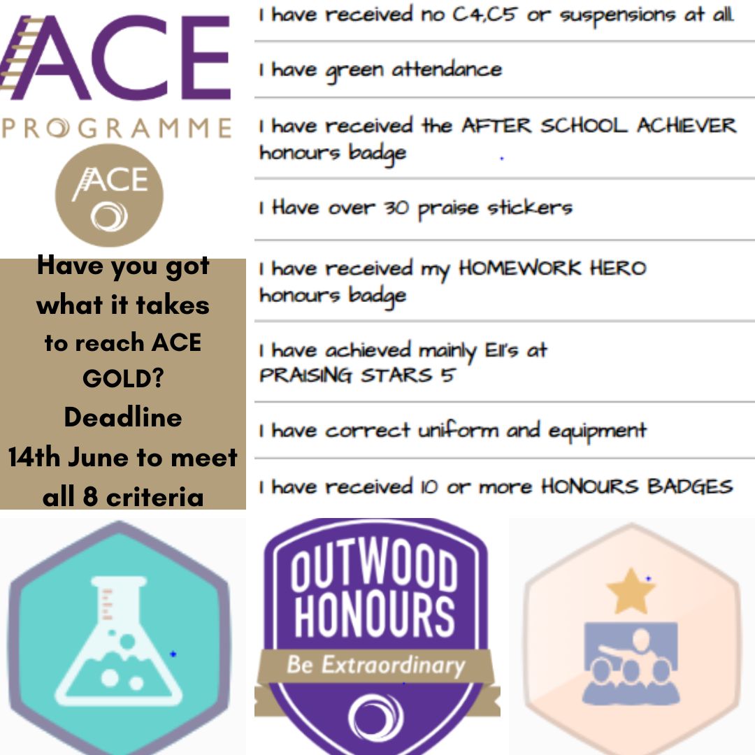 ACE Gold was launched to year 7 and 8 at OAAD. Who will meet all 8 criteria by the 14th June? #ADWICKGOINGFORGOLD