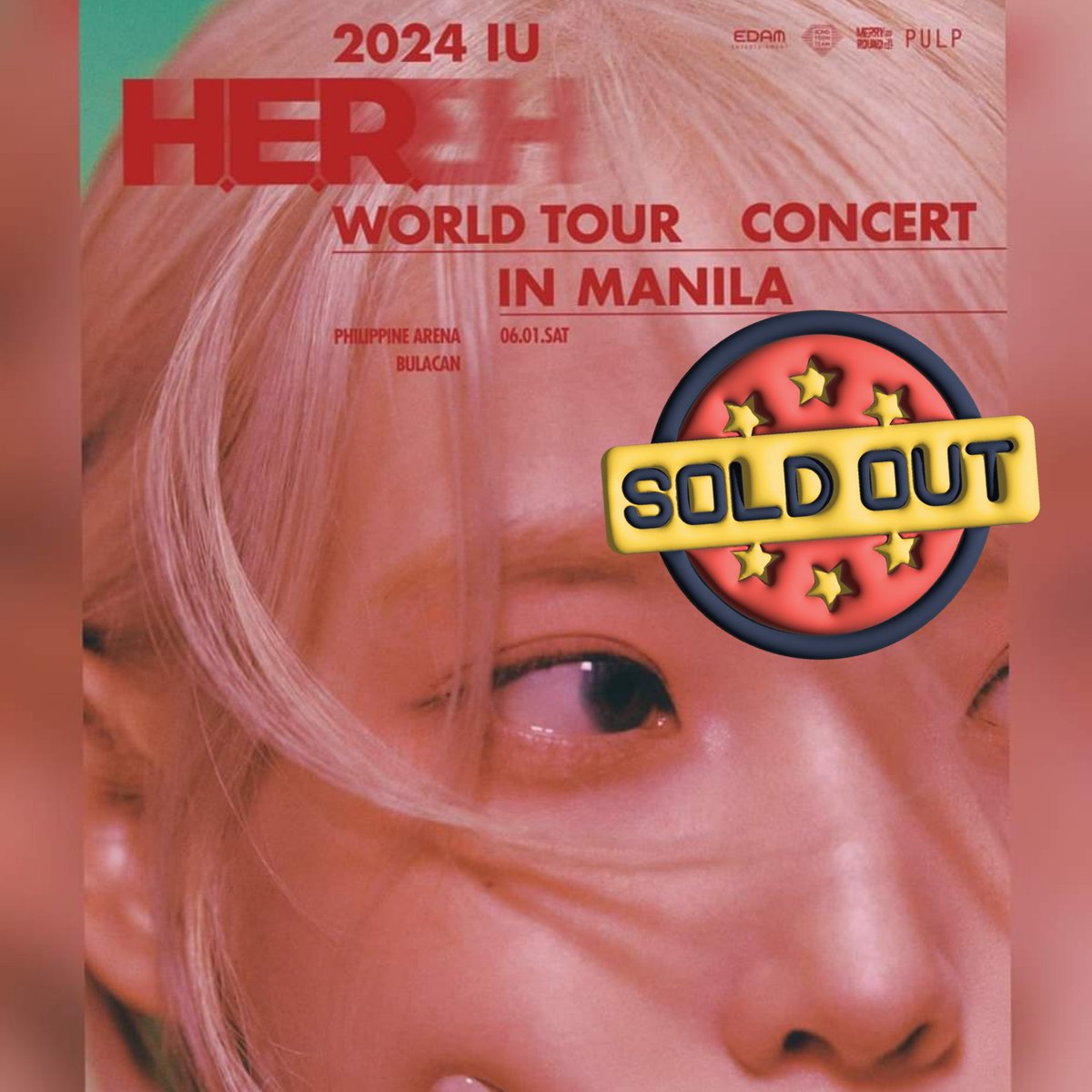 IU is the first female soloist to hold a sold-out show at the world's largest indoor arena, Philippine Arena.