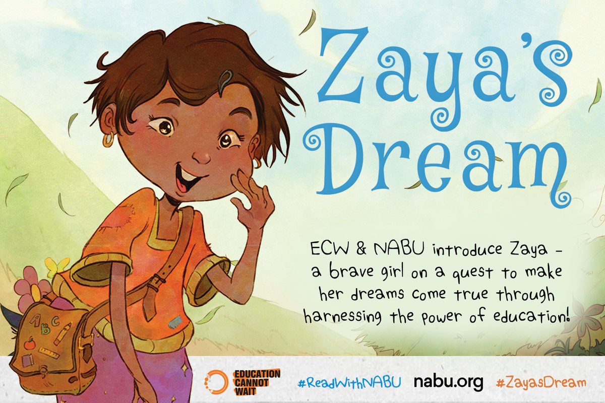 Education is a #HumanRight & every child deserves a safe, inclusive #QualityEducation!

#ECW & @NABUorg launch children’s book #ZayasDream💫, celebrating one brave girl’s quest to make her dreams come true!

📙Get your copy TODAY!
a.co/d/fXsXenM

@UN #ReadWithNABU