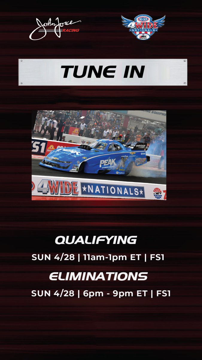 TUNE IN! Catch all the action from the Charlotte #4WideNats today on @FS1 @peakauto