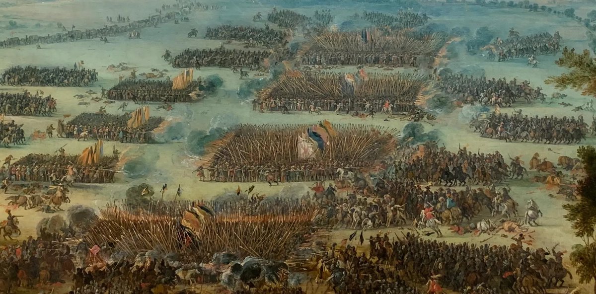 The tercios are under pressure from cavalry and musketeers!

This painting by Pieter Snayers demonstrates why cavalry was so important in the pike and shot era.

Without cavalry support pike squares lacked mobility and could get pieced up by musketeers backed up by enemy cavalry.