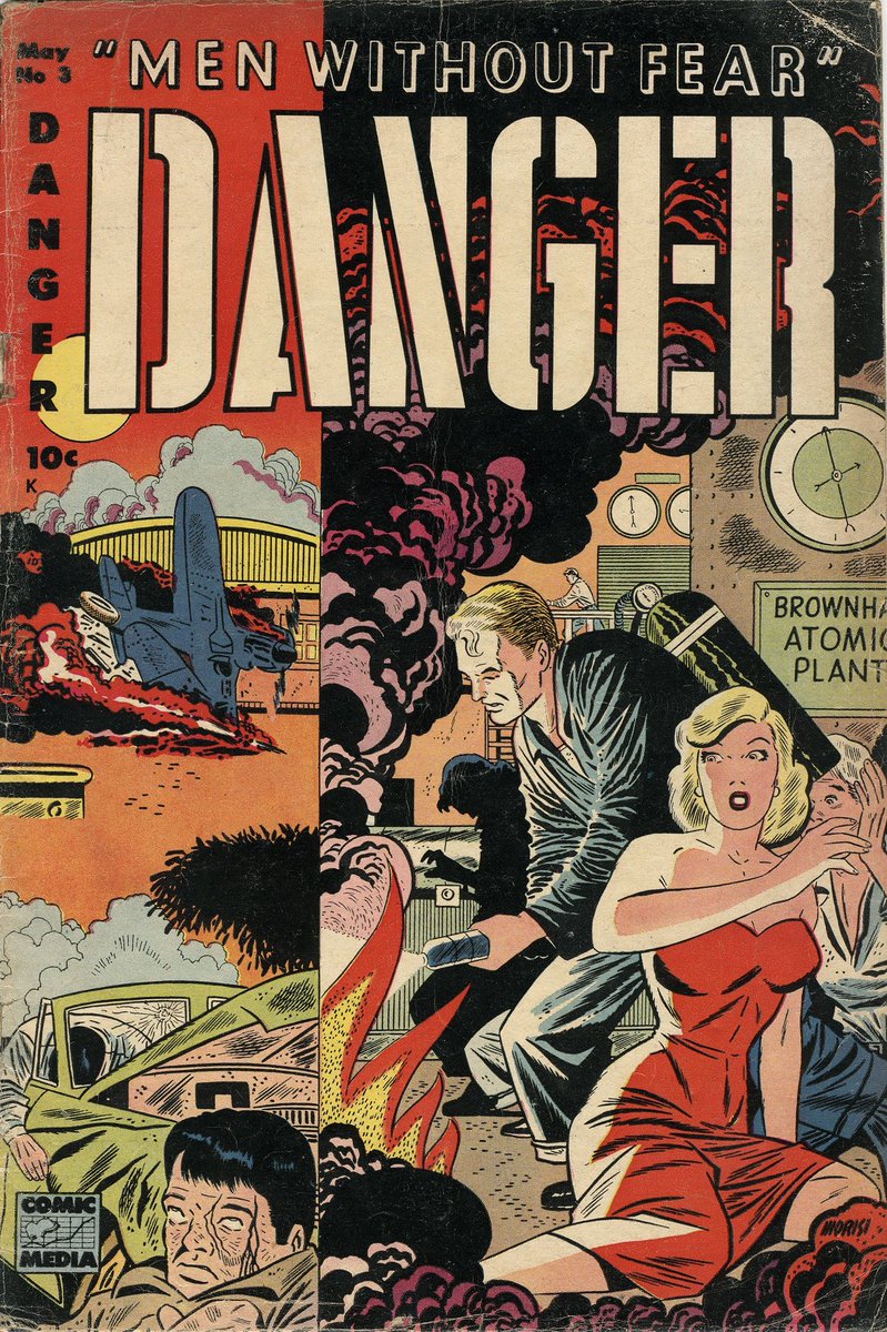 Comic Book Cover of the Day: 1953 Danger #3 from Comics Media. Art by Pete Morisi. #comic #ComicArt #comicbook #comicbookcover #comicbookart 
#adventure #Atomic #Danger