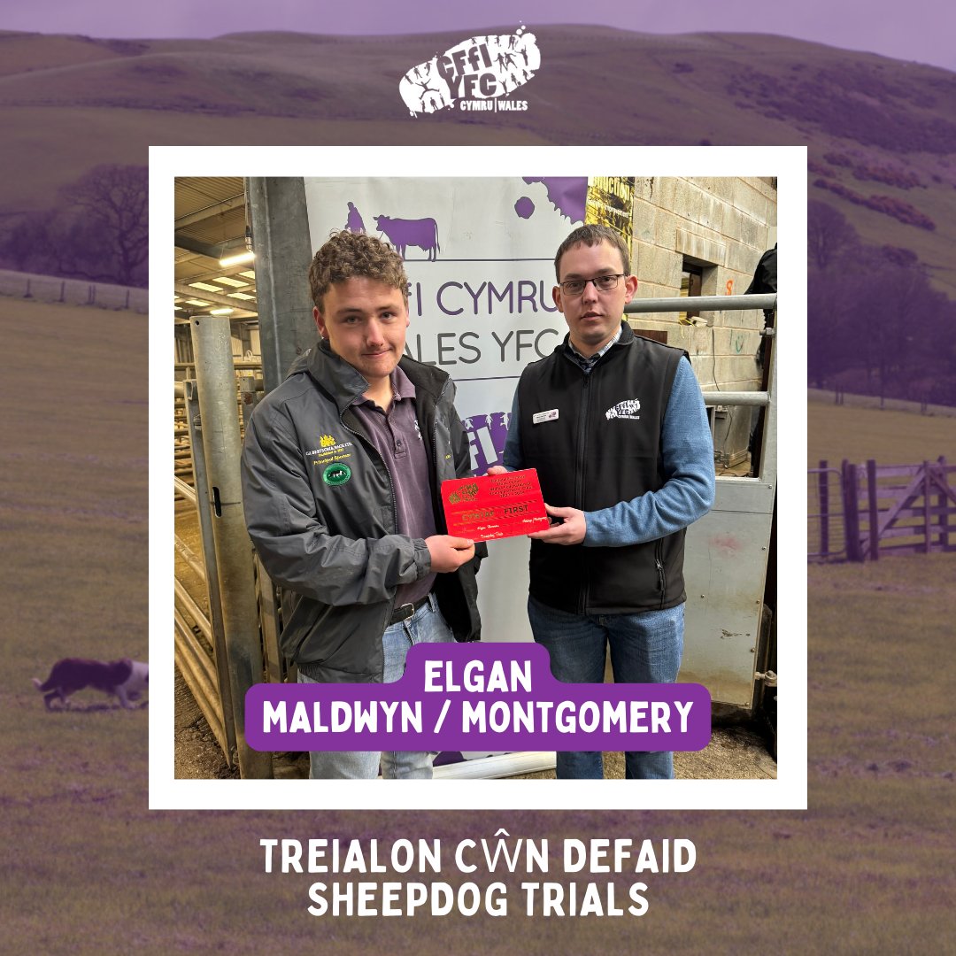 🐑🐕 Sheepdog Trials 🐕🐑 Congratulations to Elgan from Montgomery for winning the competition! 🏆 🥈Sion, Ceredigion 🥉Samuel, Brecknock