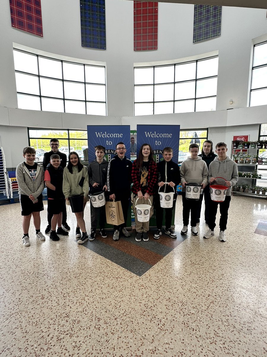 Thank you so much to everyone who contributed towards this fantastic bunch’s fundraising efforts at Morrisons in Johnstone today. And thank you to the pupils who volunteered - they got so many compliments for their kindness and their courtesy towards others. @stbenedictsren