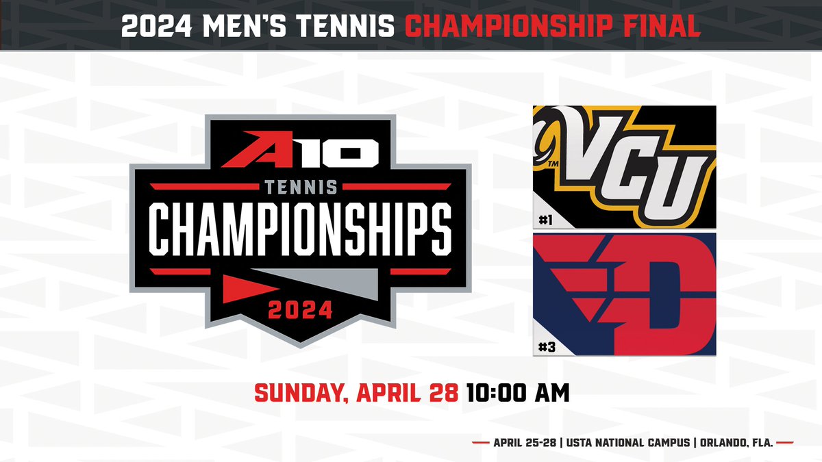 🚨 𝙊𝙉𝙀-𝙃𝙊𝙐𝙍 𝙒𝘼𝙍𝙉𝙄𝙉𝙂 🚨 @VCUTennis and @UDFlyerTennis battle for the #A10MTEN Championship 👑, today at 10:00 AM 🏆: atlantic10.com/MTEN24