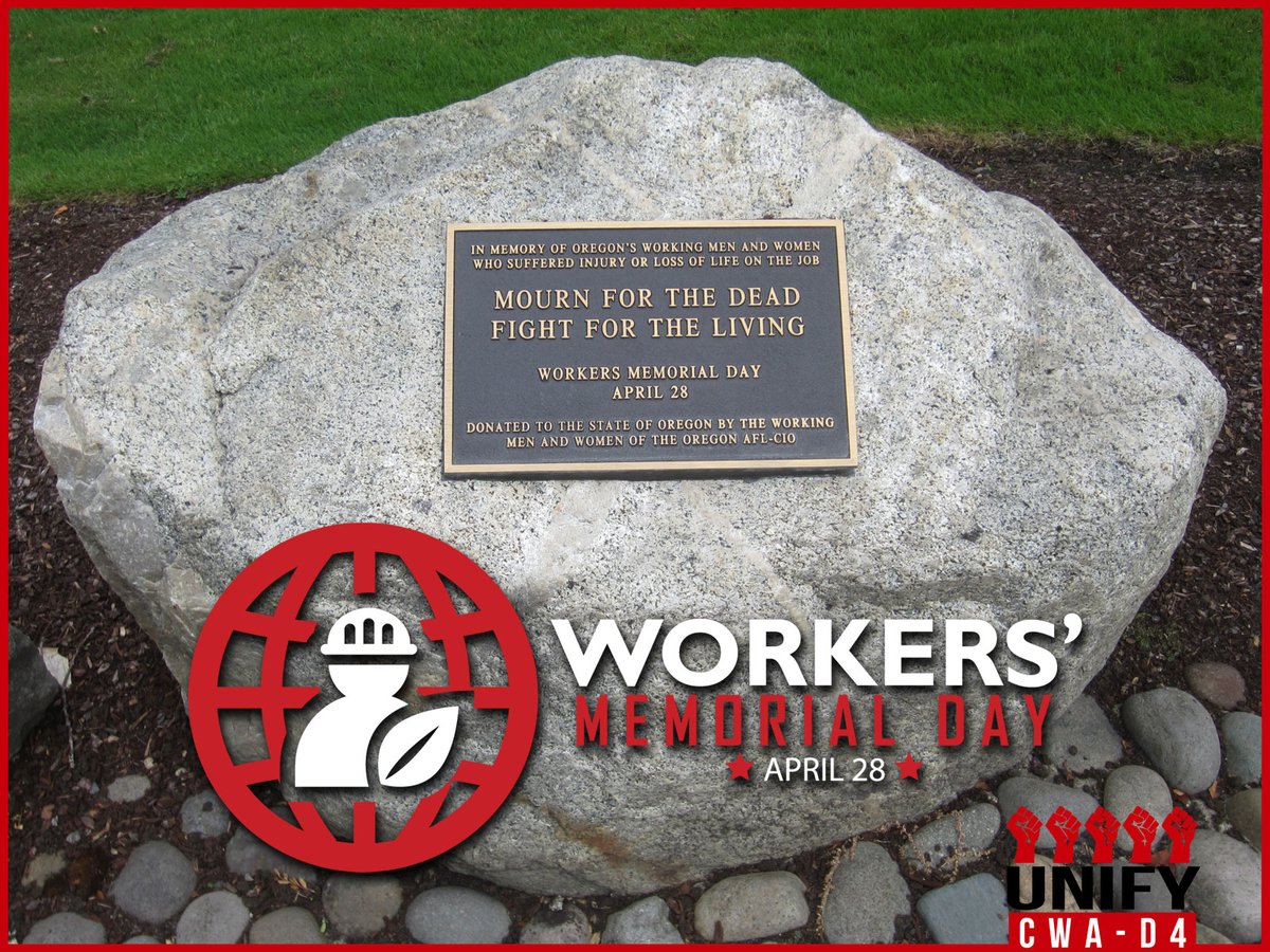 As we honor #WorkersMemorialDay, today we pay tribute to those who tragically lost their lives or were injured on the job. Joining and supporting unions is key to ensuring that workplace safety measures are given the attention they deserve so everyone gets home safe. #CWAStrong