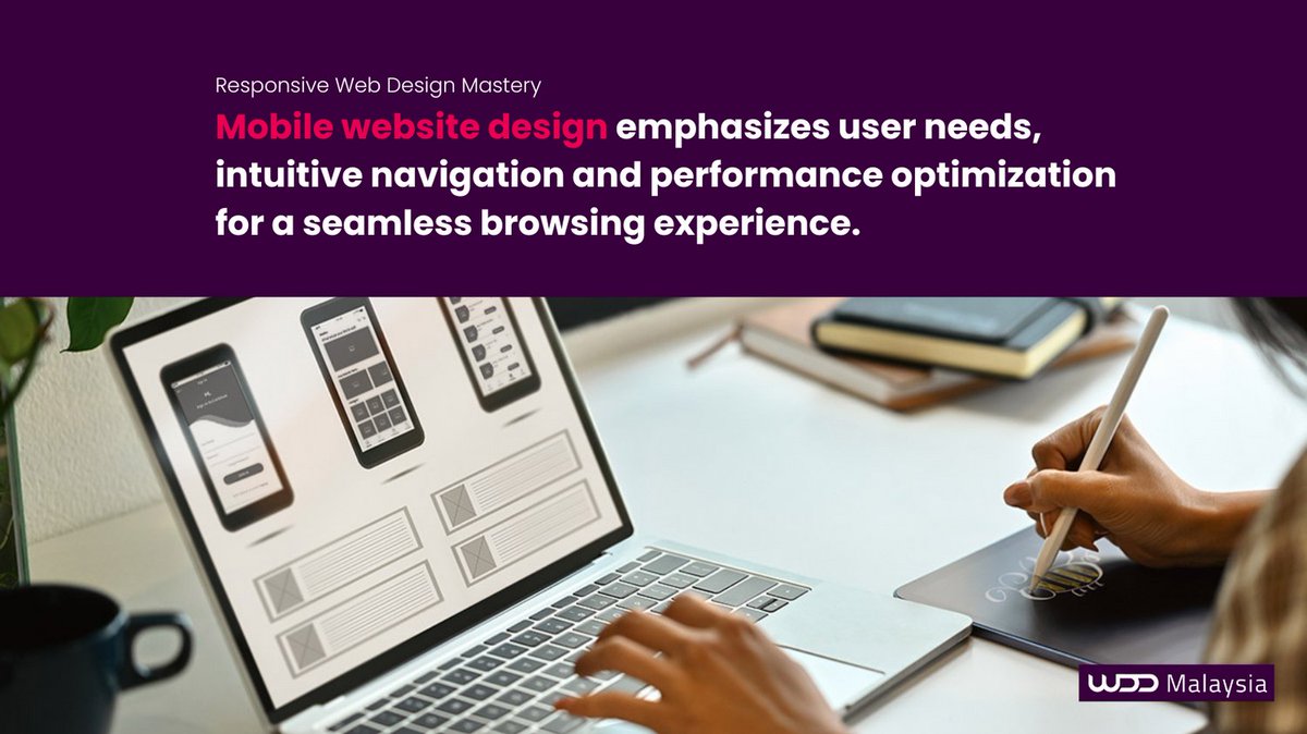 Mobile web design prioritizes user needs, intuitive navigation, and performance optimization, ensuring a seamless experience for users on smartphones and tablets. 

wdd.my/blog/responsiv…

#wddmalaysia #webdesigncompany #websitedesign #responsivewebdesign #webdesignmastery