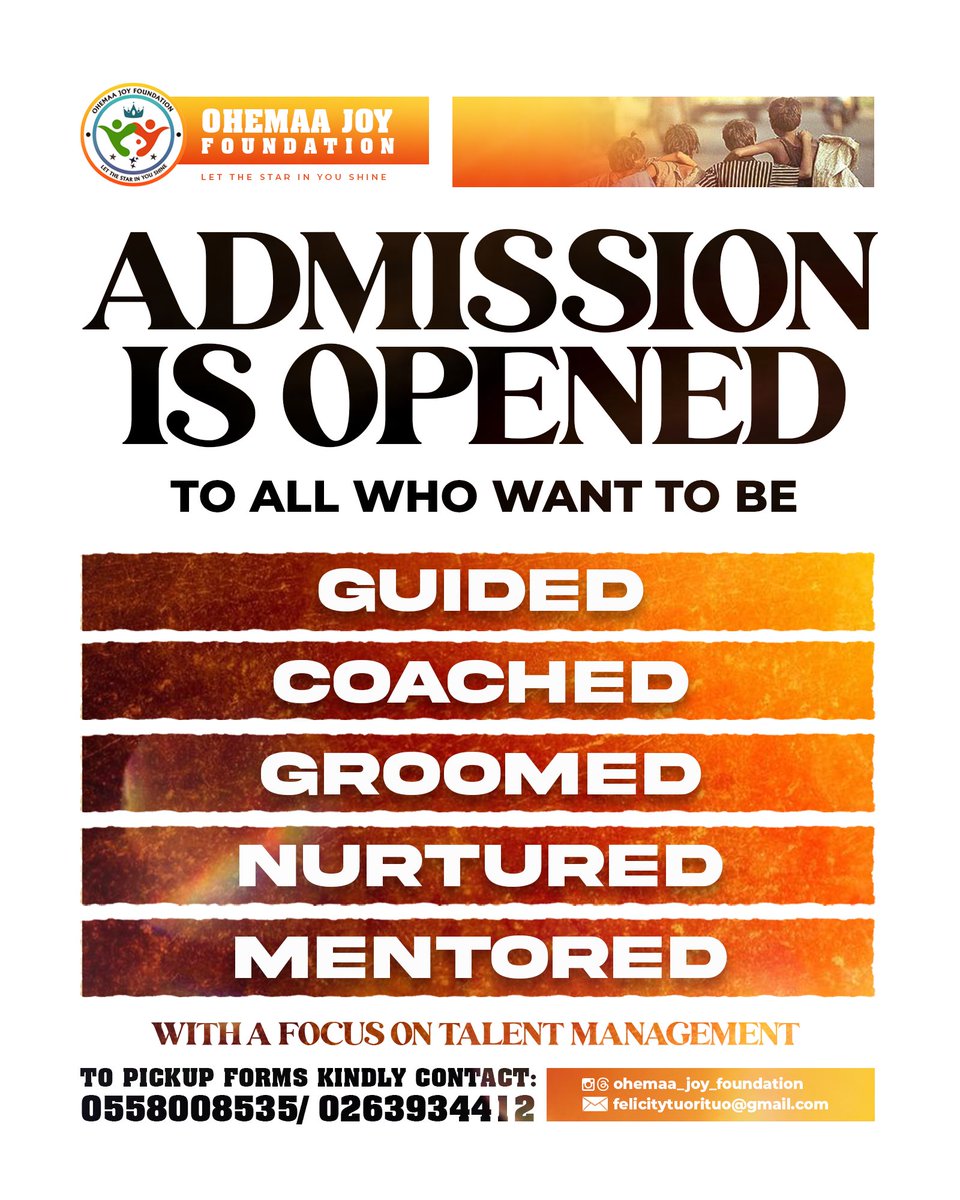 TuorituoF's tweet photo. We are admitting candidates who want to be groomed,Coached,Mentored and Nurtured with a focus of Talent Management 🤗🤗
Send a dm to purchase your form and contacts us through details on the flyer and be the star that you are 🤗🤗🤗 https://t.co/AIqlBnRdZY