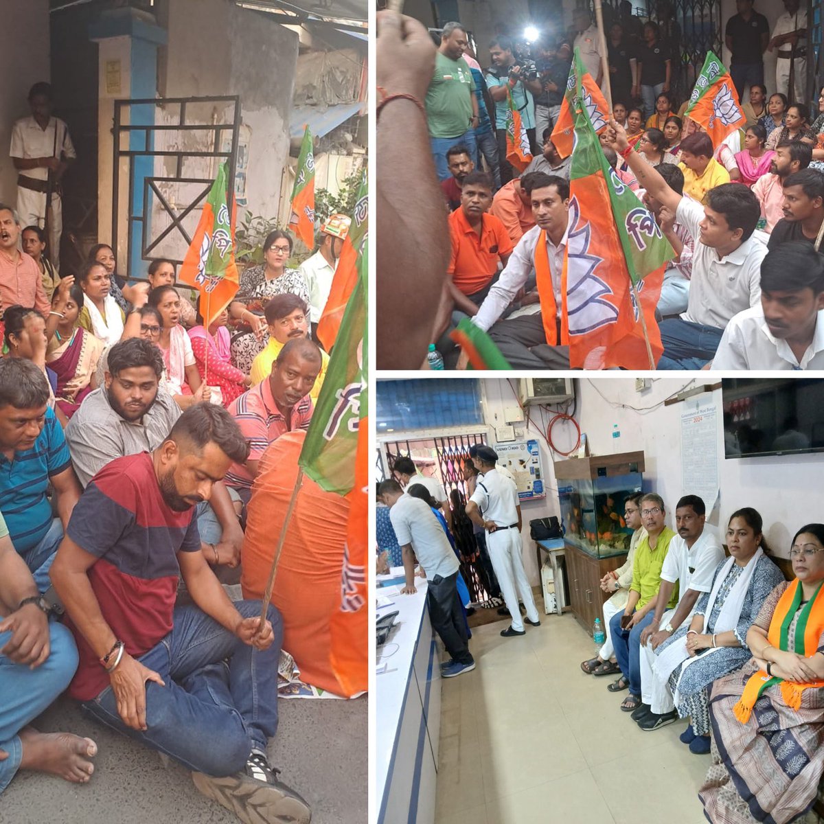 Movement, seeking justice for Saraswati Sarkar and other BJP karyakartas, picks up, both inside and outside Anandpur police station, as Kolkata police drags its feet on framing appropriate charges and arresting the attackers. South Kolkata belongs to bhadraloks. Can’t allow…