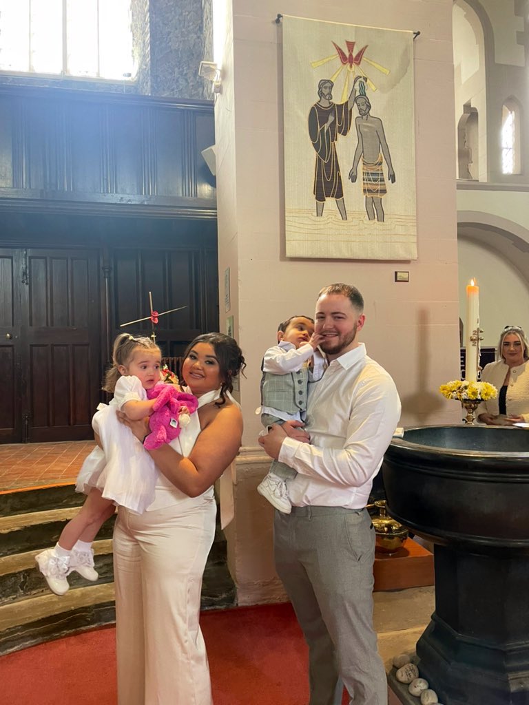 Wonderful to welcome Amelia Elizabeth and Emmerson Gary to the Lord's family through baptism at St Anne's Royton this morning. Shine as a light in the world Amelia Elizabeth and Emmerson Gary to the glory of God the Father!