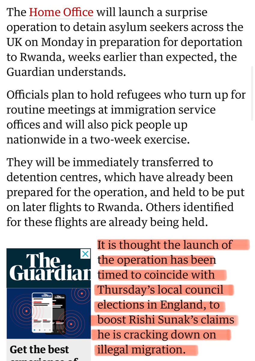 So to summarise, the Home Office plans to detain vulnerable people for months on end, for the sake of trying to win a few more votes for the Conservative party theguardian.com/uk-news/2024/a…