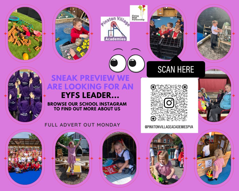 sneak preview.... We are looking for a new EYFS leader to join our team. Full advert on Monday - keep your eyes peeled.... #teampinxton #hiring #hiringnow