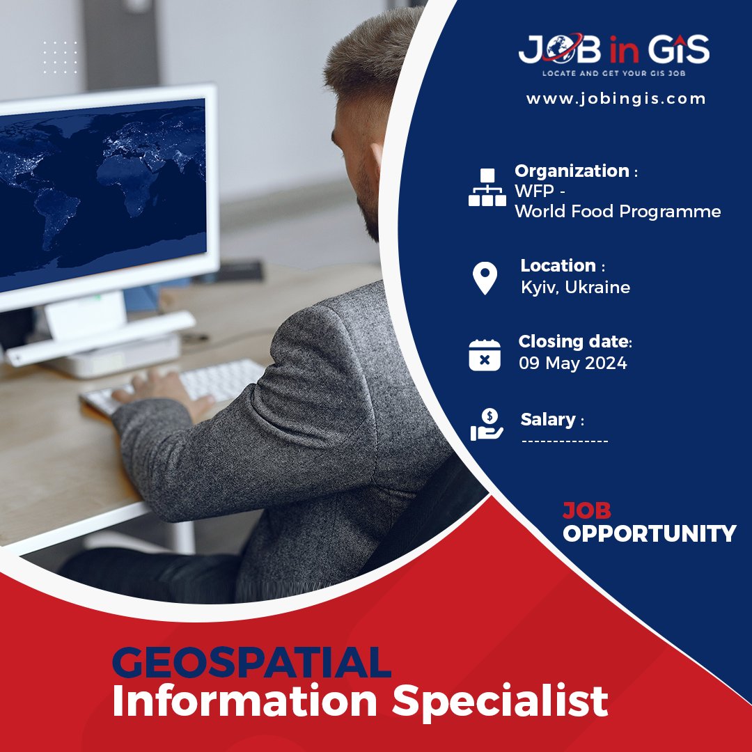 #jobingis: WFP is hiring a Geospatial information Specialist
📍: #Kyiv , #Ukraine️ 

Apply here 👉 : jobingis.com/jobs/geospatia…

#Jobs #mapping #GIS #geospatial #remotesensing #gisjobs #Geography #cartography