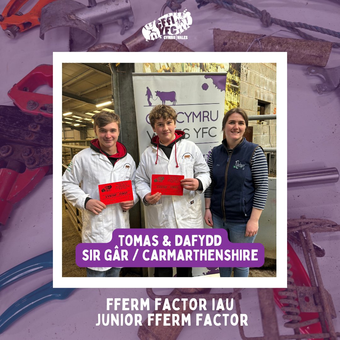 🔧 Junior Fferm Ffactor 🔧 Congratulations to Tomas & Dafydd from Carmarthenshire for winning the competition! 🏆 🥈Brecknock 🥉Radnor