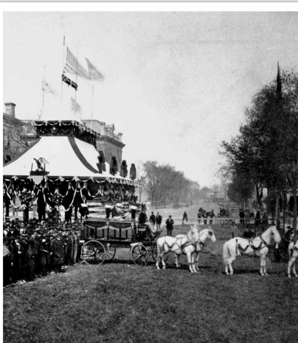 Today in 1865 over 60,000 Clevelanders gathered to say goodbye to President Abraham Lincoln @CLEPublicSquare as a part of a 1,700 Mi rail journey from DC to Springfield IL, his final resting place. The President’s catafalque appears just behind the Perry monument on Public Square