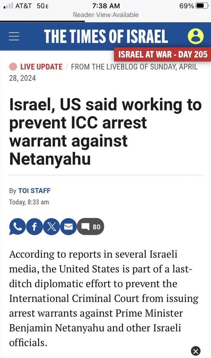 “Israel, US said working to prevent ICC arrest warrant against Netanyahu” timesofisrael.com/liveblog_entry… #RulesBasedInternationalOrder #Hypocrisy