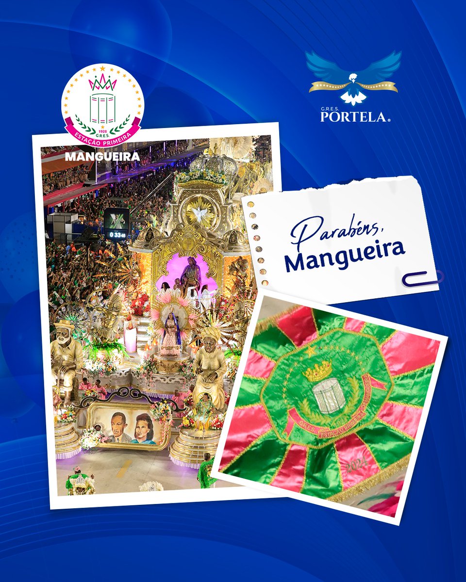 Hoje é dia de dar parabéns a nossa coirmã Estação Primeira de Mangueira, pelos seus 96 anos de história no carnaval! Parabéns, @mangueira_oficial 🥁💚💗 Que venham mais e mais carnavais!