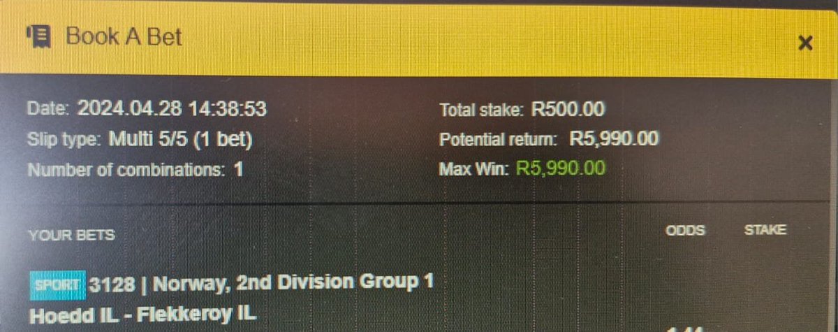 See the betslip here 👉🏿easybet.co.za/share-a-bet/30… Kick off 📷 16:00 Booking code:304187 Promo code: ALSON50 Register: ebpartners.click/o/LcuoDx Receive a R50 sign-up bonus + 25 bonus spins @Easybet_SA