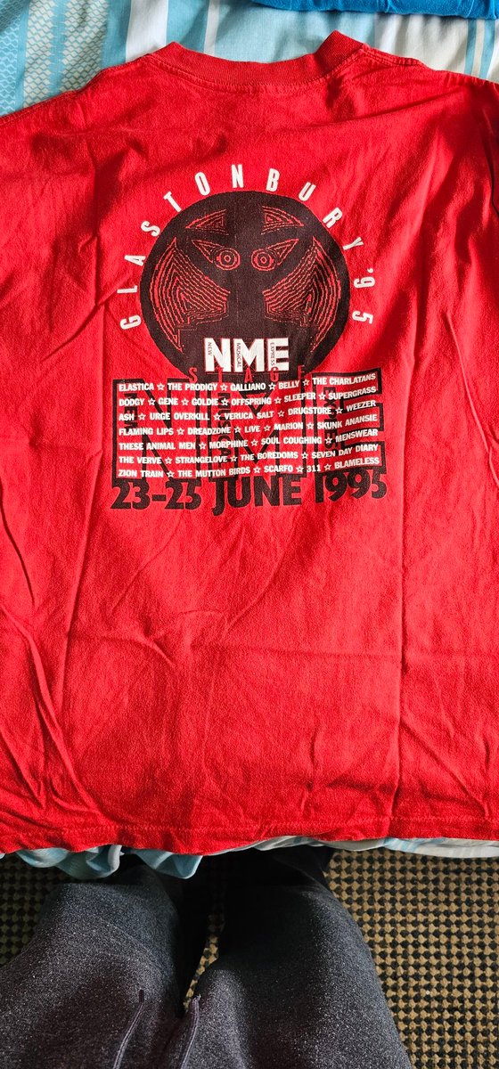 After shedding a stone this t shirt from my first @glastonbury final fits me again. It's mint nick so think it would be rude not to give it an outing at his years festival. Spent so much time at the NME stage that year.