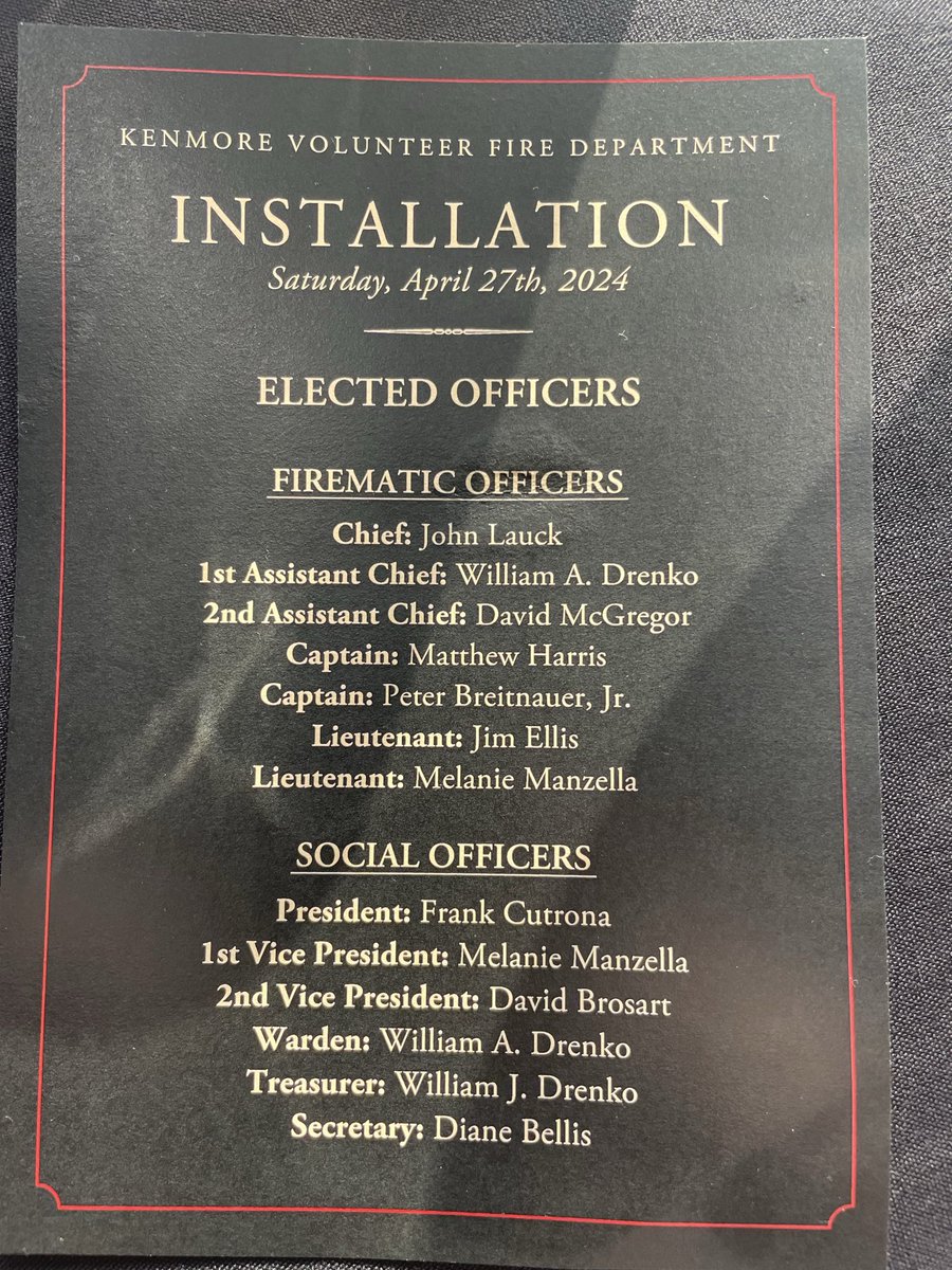 Thank you, @KenmoreFire, for inviting me to last night's officer installation. And thank you, members, for your service. You sacrifice time with family, tending to others' loved ones in their times of greatest need. You are remarkable.