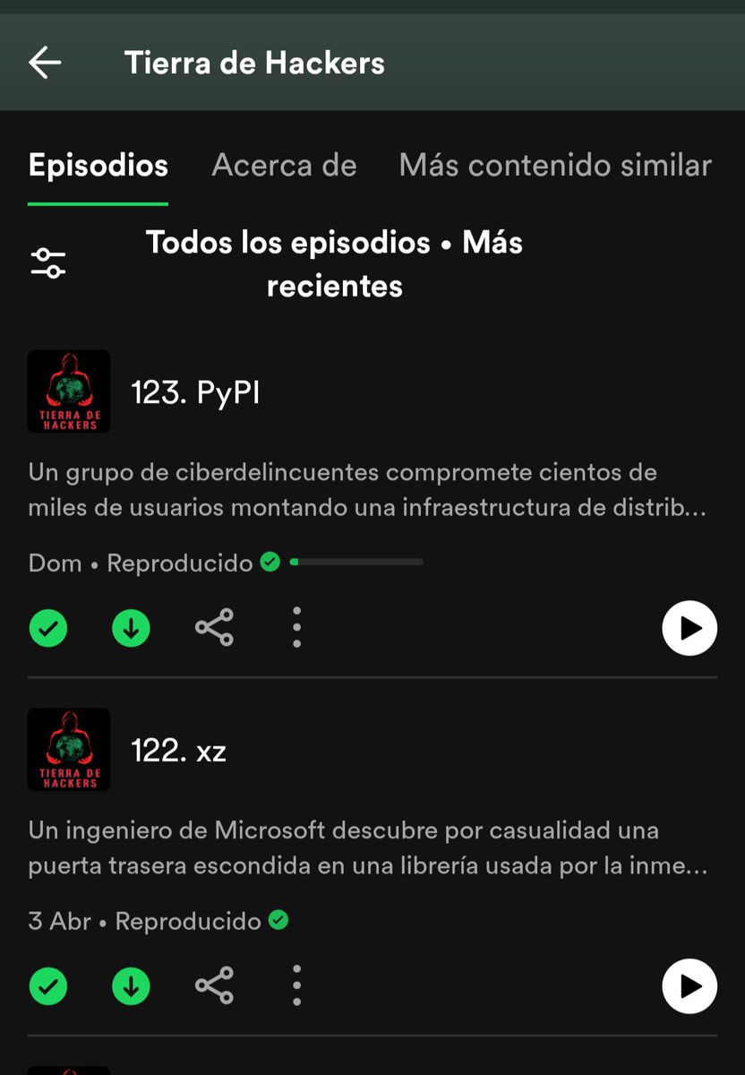 Escuchen estos dos últimos episodios, casos que implican la inclusión de piezas de código para espiar/robar/etc en programas que usan dispositivos a nivel mundial explicados súper claro en @tierradehackers 🤦🏿🤦🏿 El de la puerta trasera en la librería xz 🙏🏽 open.spotify.com/episode/0G10TZ…