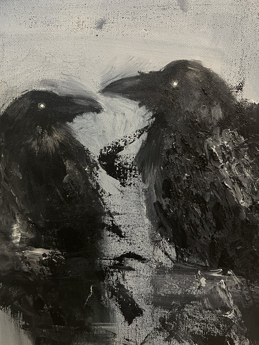 My oil painting of ravens 
🐦‍⬛ 

#oilpaintings #Sketching #drawing #illusrtations