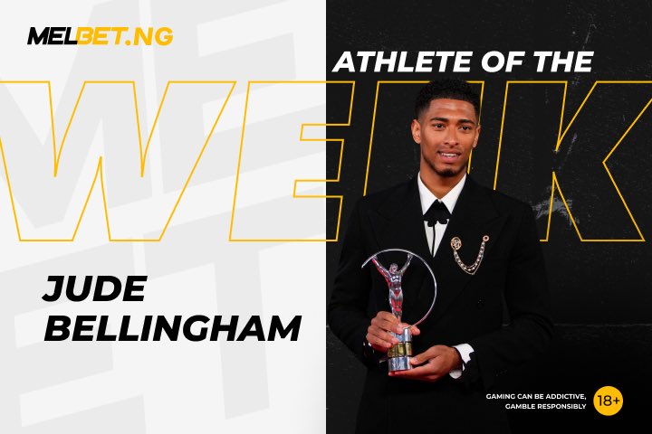 Meet the athlete of the week🔝 

Bellingham became the first player to receive Laureus' Breakthrough of the Year award! 🏆👏🏾

#FootballHighlights #RealMadrid #Bellingham #AWARD