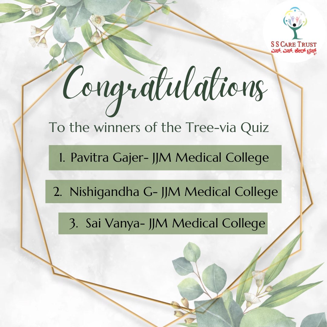 Congratulations to the winners of the Tree-via Quiz. 🌱✨
And thank you to all the participants.

#GreenRevolution #saveearth #greenwarrior #sustainableliving #plantinghope #savetheplanet #gogreen