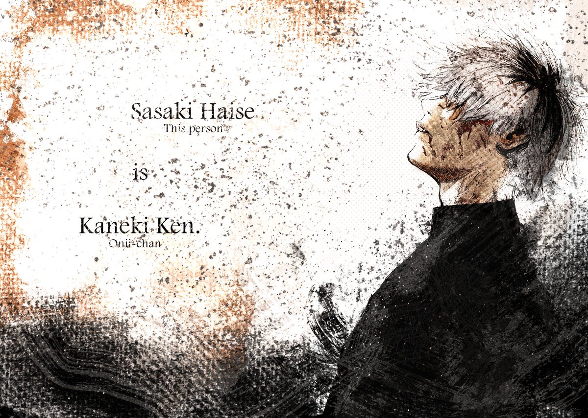 Sasaki Haise
 this person
 is 
Kaneki Ken
#TokyoGhoul