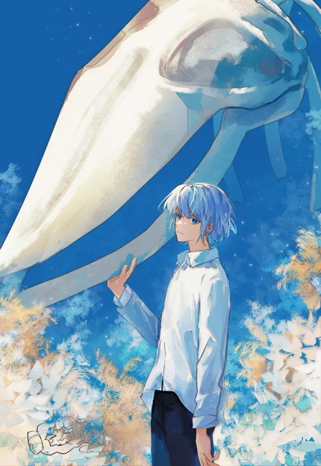 Whale Fall(给砂师画的涂鸦,再不摸鱼这个月一张都没有……) 
