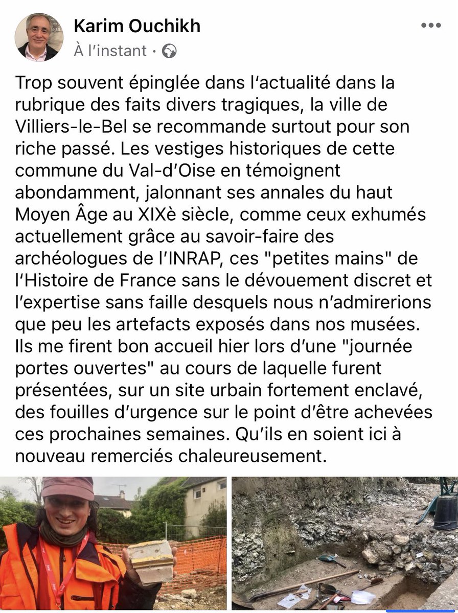 Sans le savoir-faire des archéologues de l’INRAP, sans le dévouement et l’expertise de ces 'petites mains' de l‘Histoire de France, nous n’admirerions que peu les vestiges et autres artefacts exposés dans nos musées. Qu’ils en soient vivement remerciés. facebook.com/share/FWrCrF2W…