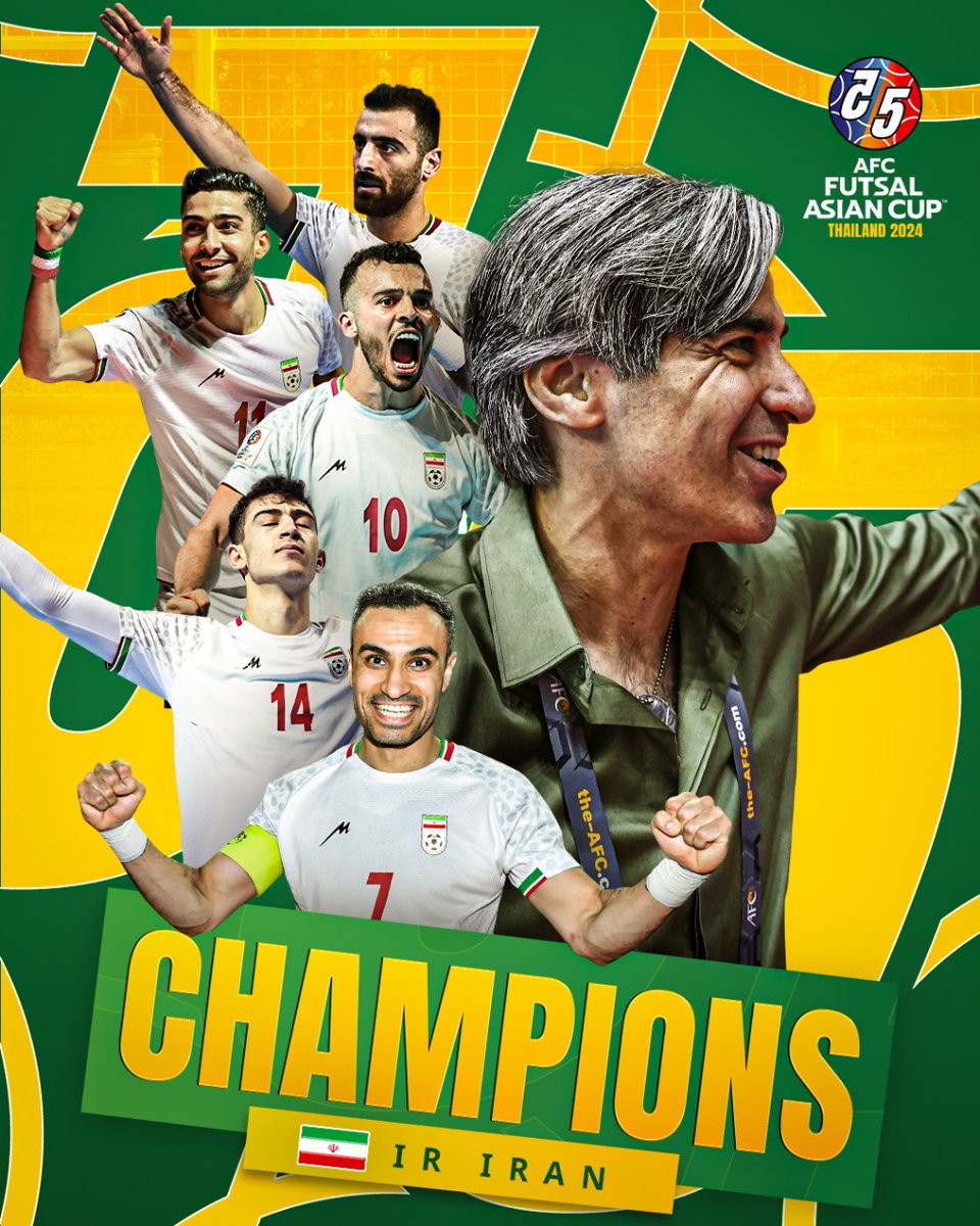 🏆 🏆 🏆 🏆 🏆 🏆 🏆 🏆 🏆 🏆 🏆 🏆 🏆 𝙏𝙝𝙚 𝙘𝙧𝙚𝙖𝙢 𝙖𝙡𝙬𝙖𝙮𝙨 𝙧𝙞𝙨𝙚𝙨 𝙩𝙤 𝙩𝙝𝙚 𝙩𝙤𝙥! 🇮🇷 IR Iran continue their continental 𝗗𝗢𝗠𝗜𝗡𝗔𝗡𝗖𝗘 once more! #ACFutsal2024
