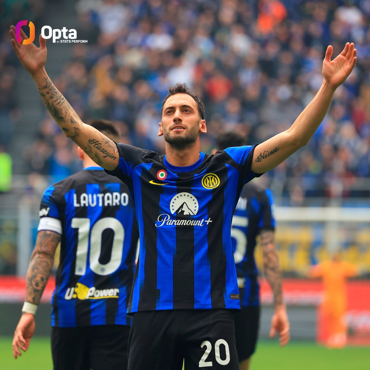 13 - Hakan Çalhanoglu has scored 13 goals in the current league season, the last midfielder to score more goals for Inter in a single Serie A campaign was Lothar Matthäus (16 in 1990/91). Star.

#InterTorino #SerieA