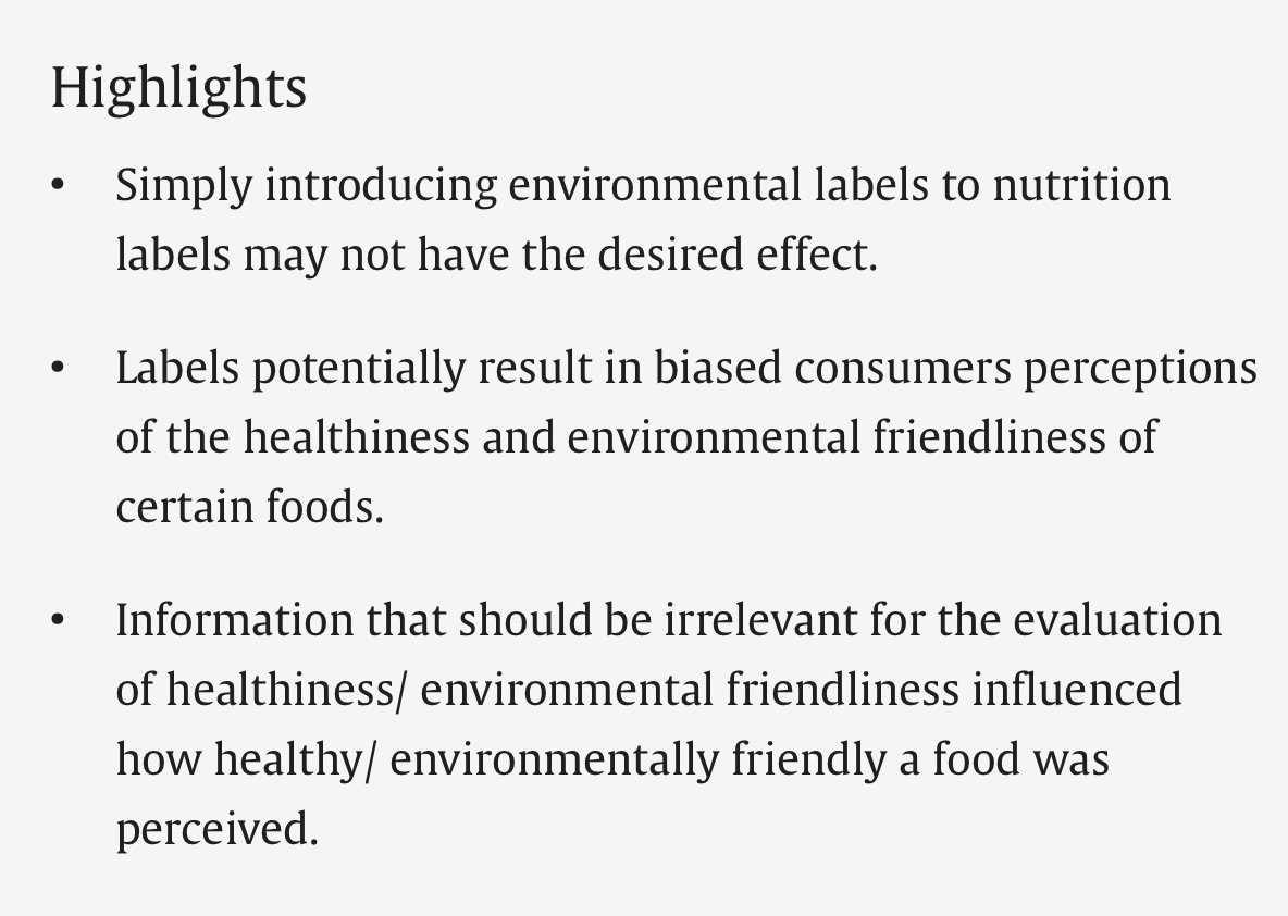 StephanPetersNL's tweet image. Over-informing consumers leads to confusion.

Using #NutriScore together with #Ecoscore leads to more confusion than clarity.
sciencedirect.com/science/articl…