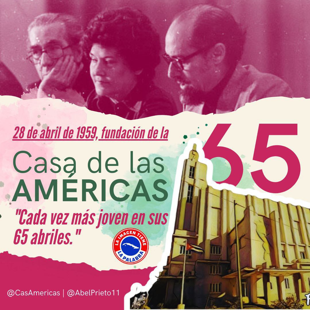 Aniversario 65 d Casa d las Américas «no podemos aislarnos de nuestra cultura porque nos aislamos de nuestra política, nos aislamos de Bolívar, nos aislamos de San Martín, nos aislamos de Martí, y ellos son parte esencial de nuestra cultura también»Haydeé Santamaría #DeZurdaTeam