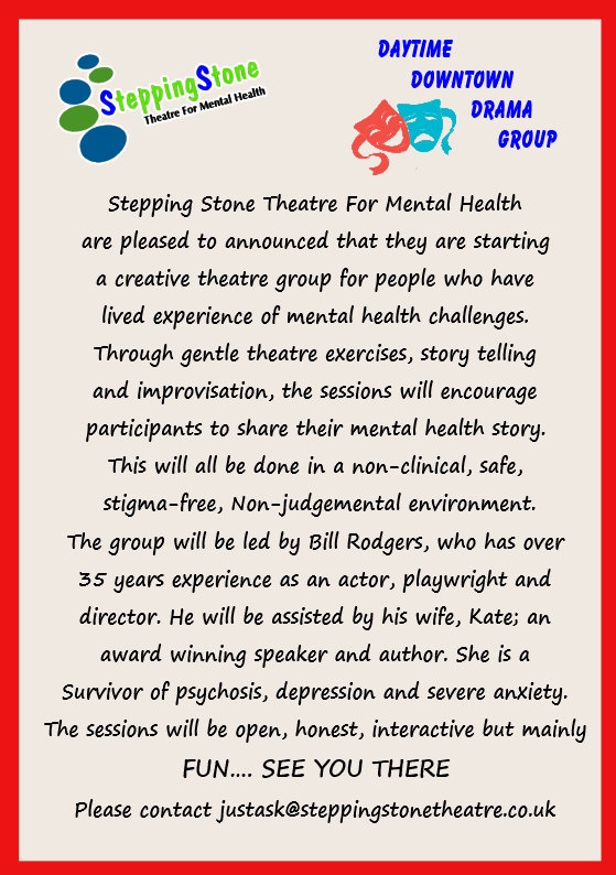 Daytime Downtown Drama Group - Enhancing wellbeing through creativity. 🎭

 #EnhancingWellbeing #Creativity #StressAwarenessMonth #LittleByLittle