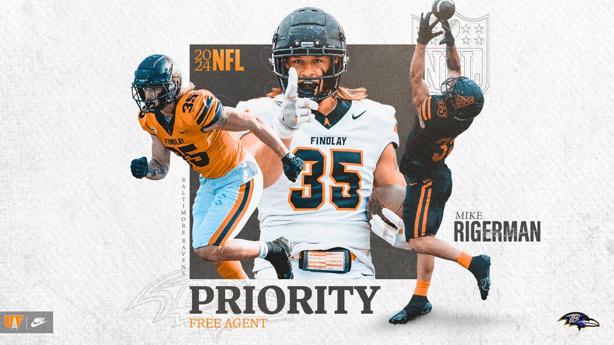 ✍️𝐒𝐈𝐆𝐍𝐄𝐃✍️ Mike Rigerman has been taken on as a priority free agent with the Baltimore Ravens following the conclusion of the #2024nfldraft! 🏈: findlayoilers.com/news/2024/4/28…